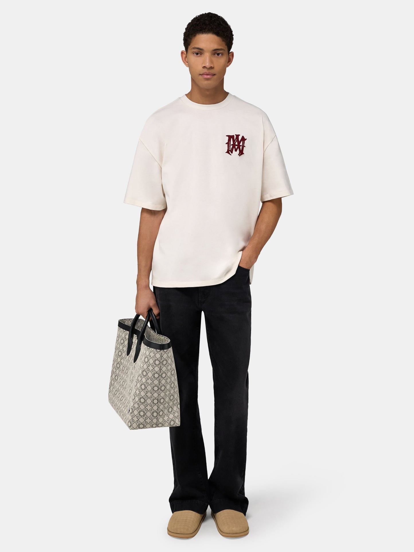AMIRI HOLLYWOOD OVERSIZED TEE - Ivory