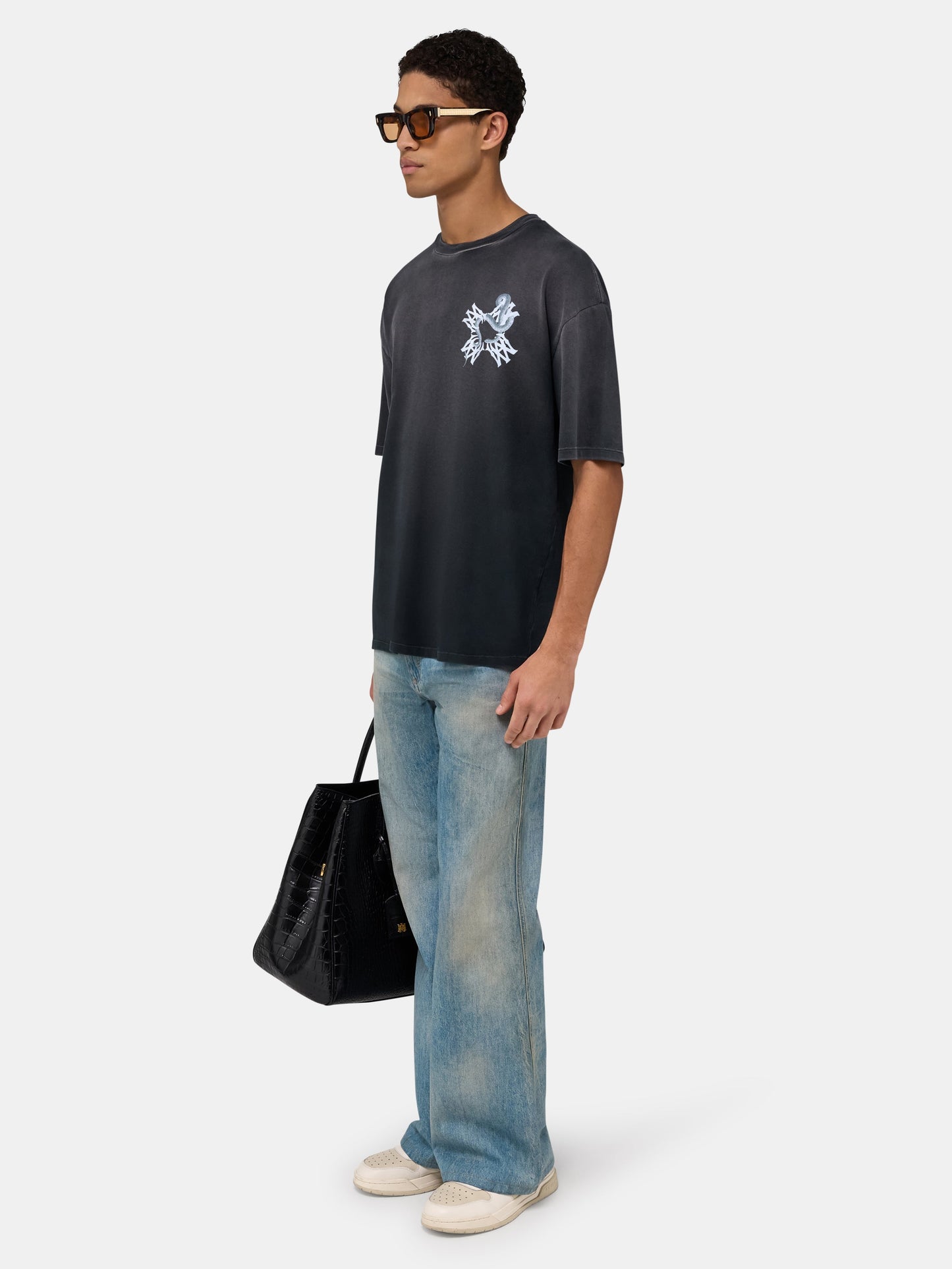 MA QUAD SNAKE OVERSIZED TEE - Black