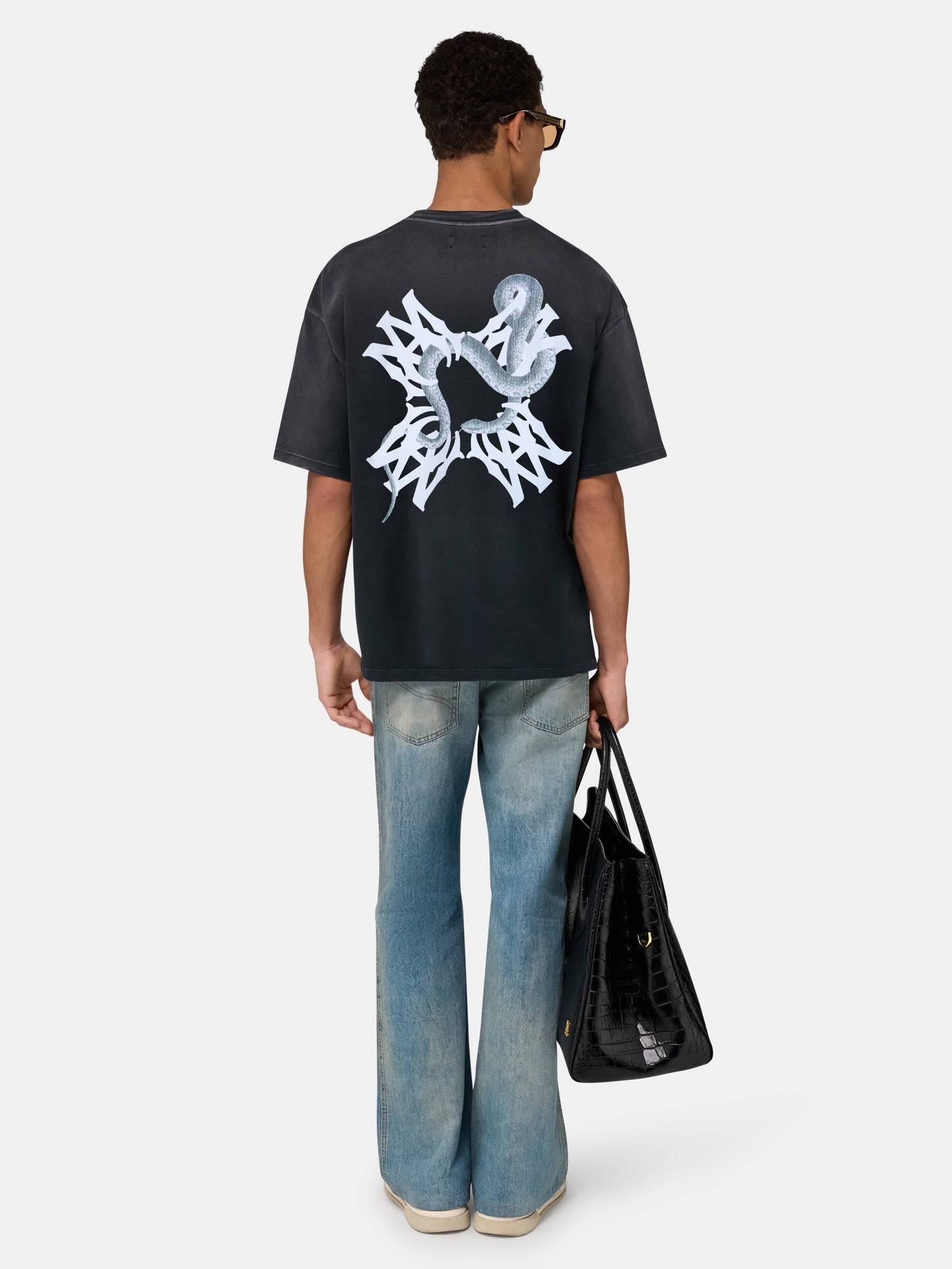 MA QUAD SNAKE OVERSIZED TEE - Black
